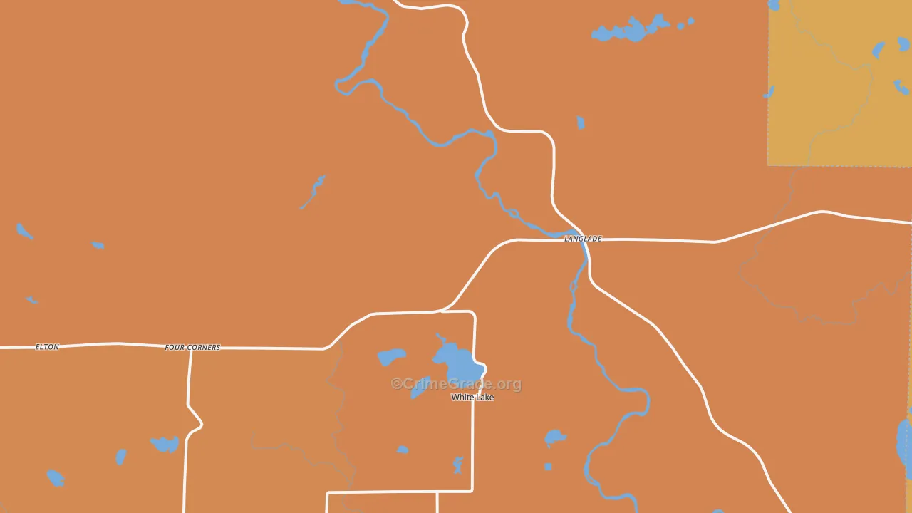 White Lake, WI Map of Murder Rates