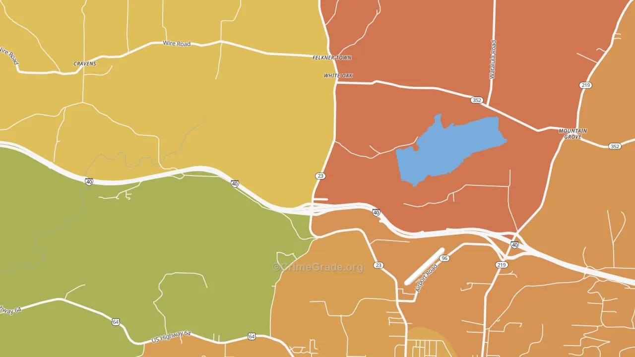 White Oak, AR Map of Murder Rates