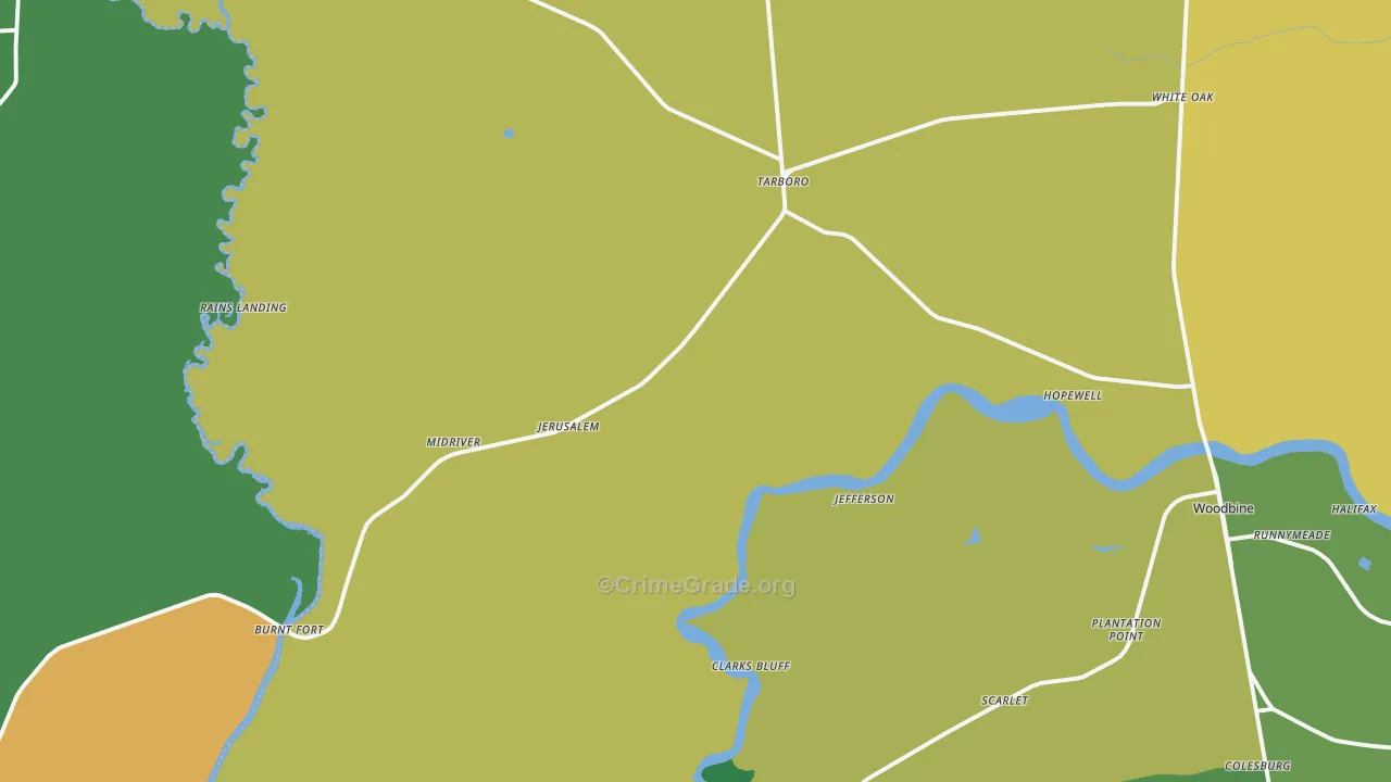 White Oak, GA Map of Murder Rates