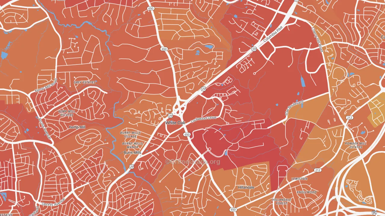 White Oak, MD Map of Murder Rates