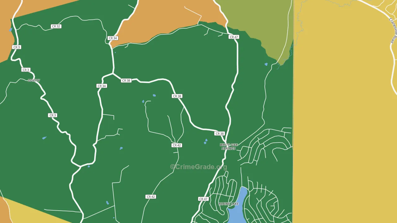White Oak Springs, WV Map of Murder Rates