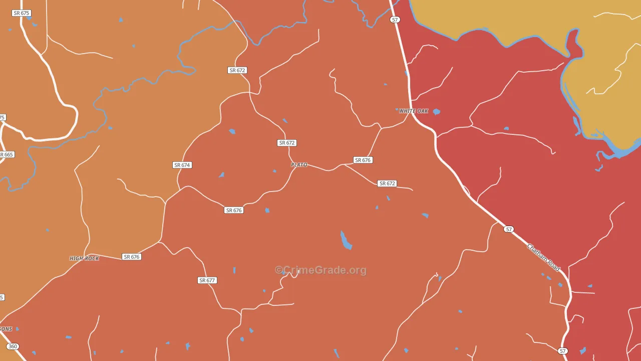 White Oak, VA Map of Murder Rates