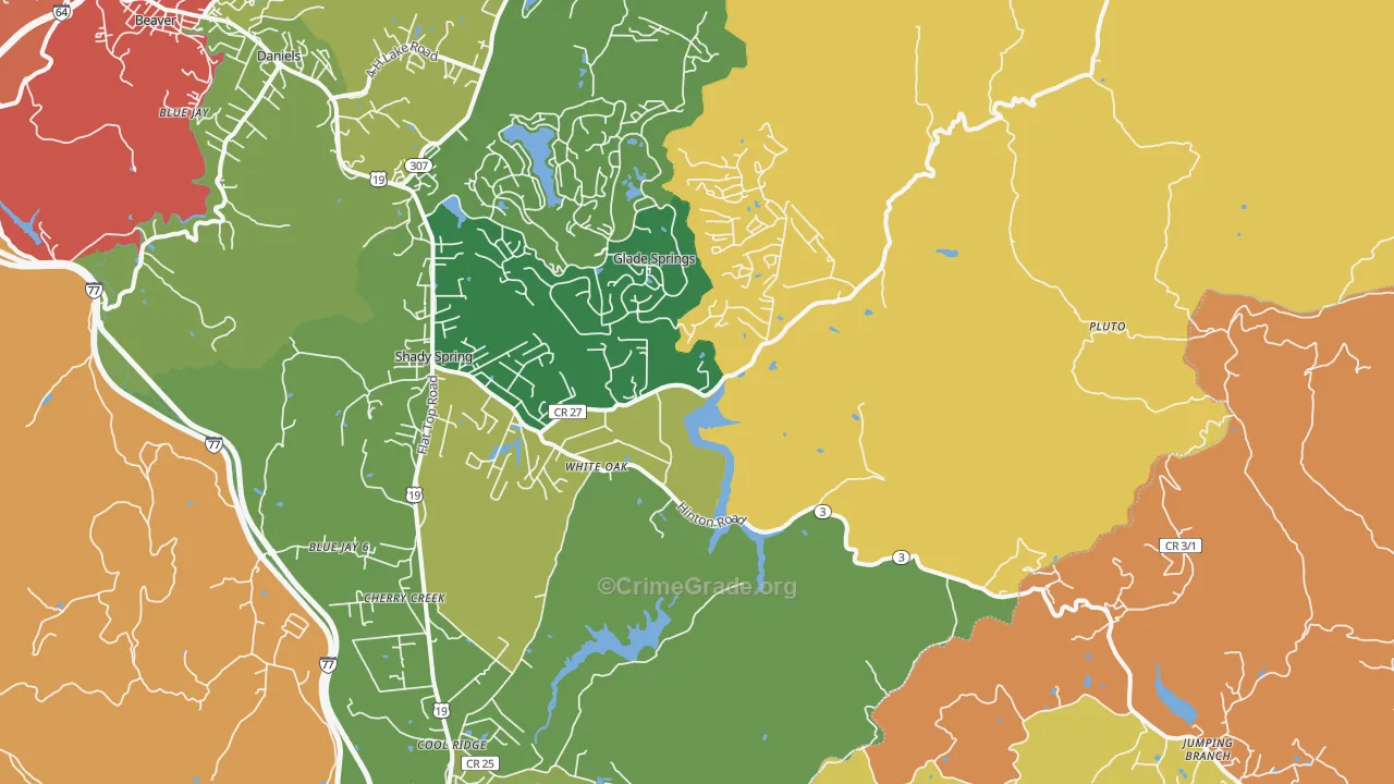 White Oak, WV Map of Murder Rates