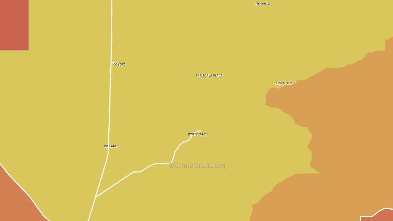 White Oaks, NM Map of Murder Rates