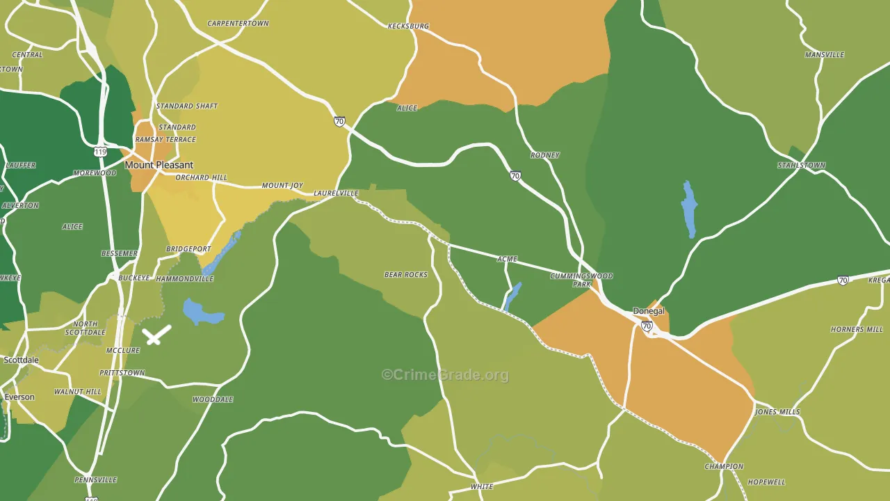 White, PA Map of Murder Rates