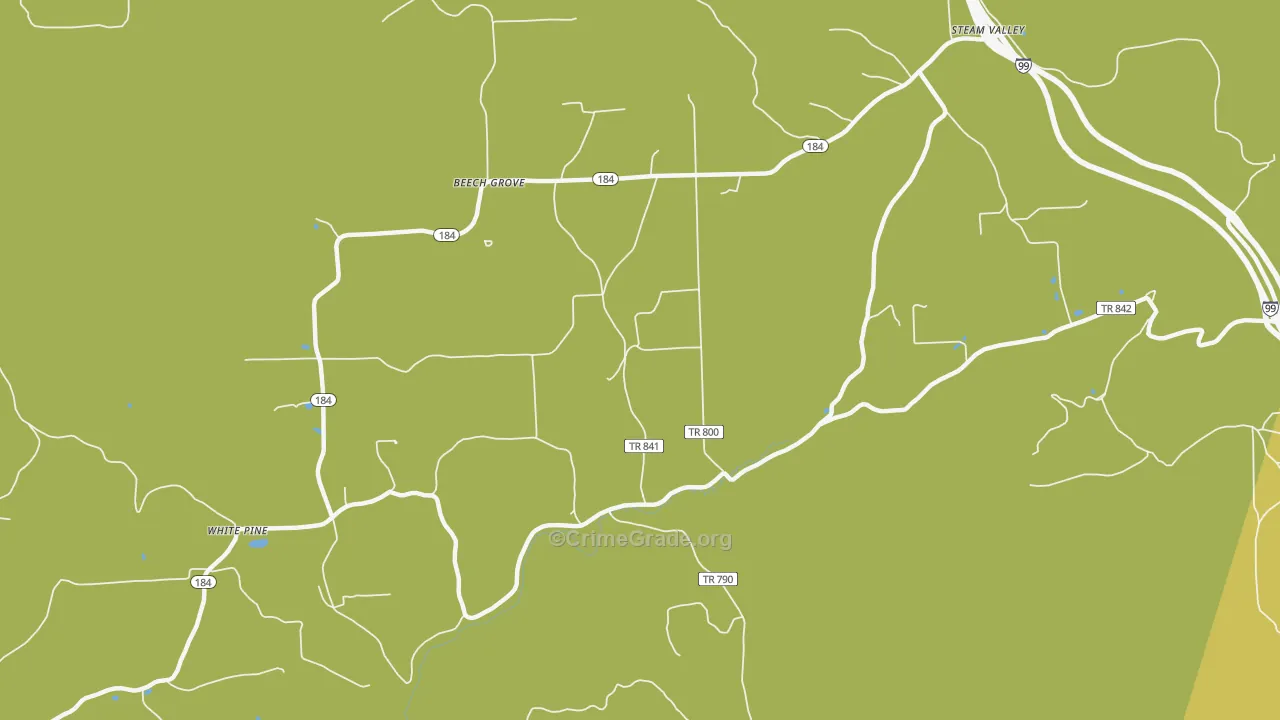 White Pine, PA Map of Murder Rates