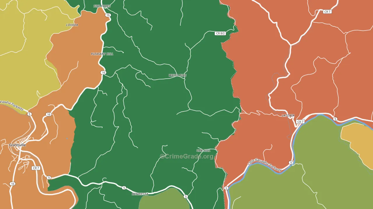 White Pine, WV Map of Murder Rates