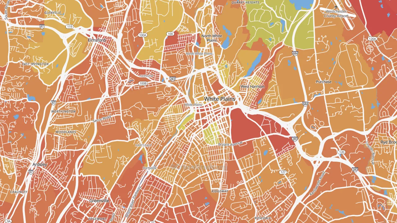 White Plains, NY Map of Murder Rates