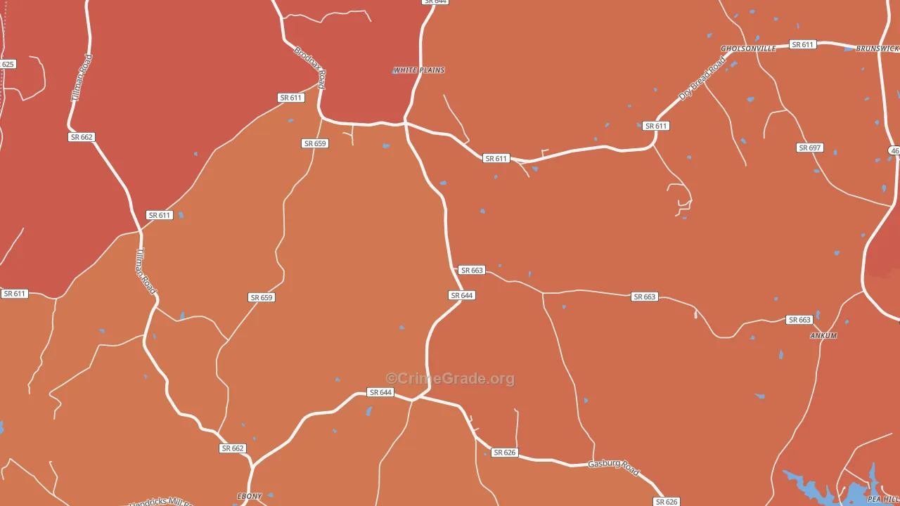 White Plains, VA Map of Murder Rates