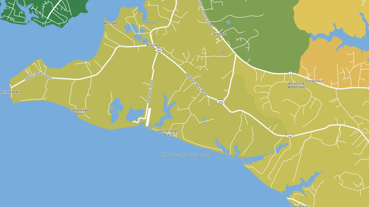 White Point Beach, MD Map of Murder Rates