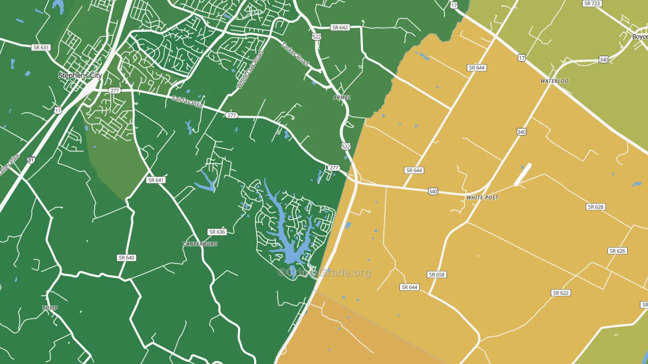 White Post, VA Map of Murder Rates