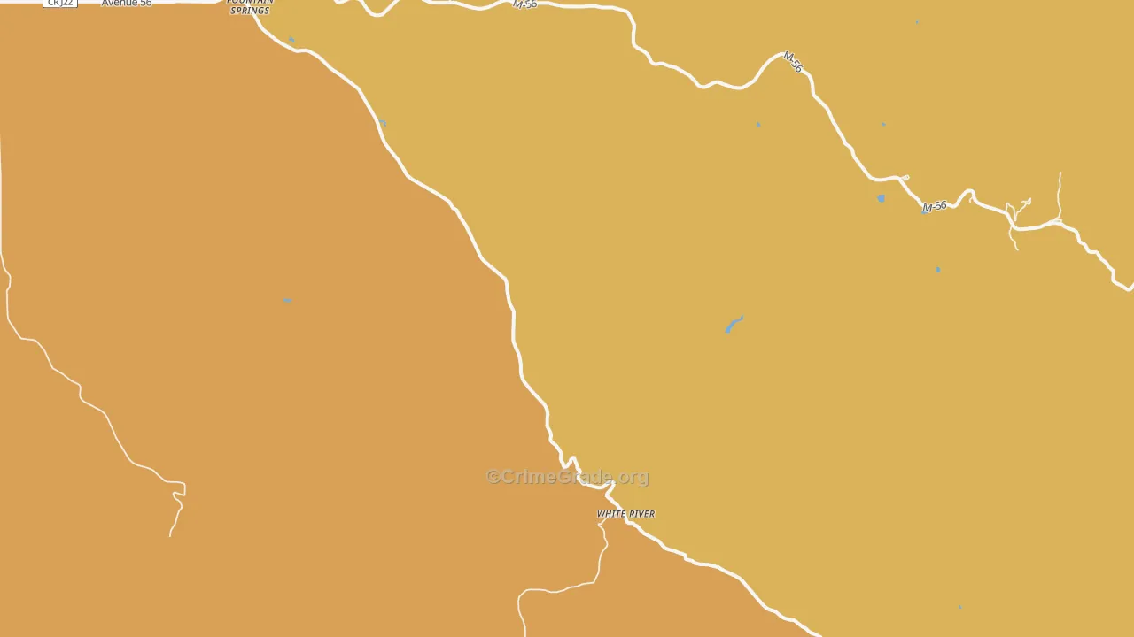White River, CA Map of Murder Rates