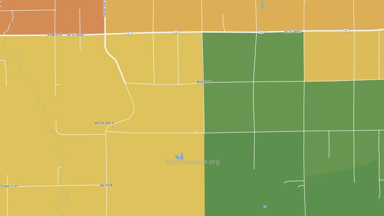 White Rock, MI Map of Murder Rates