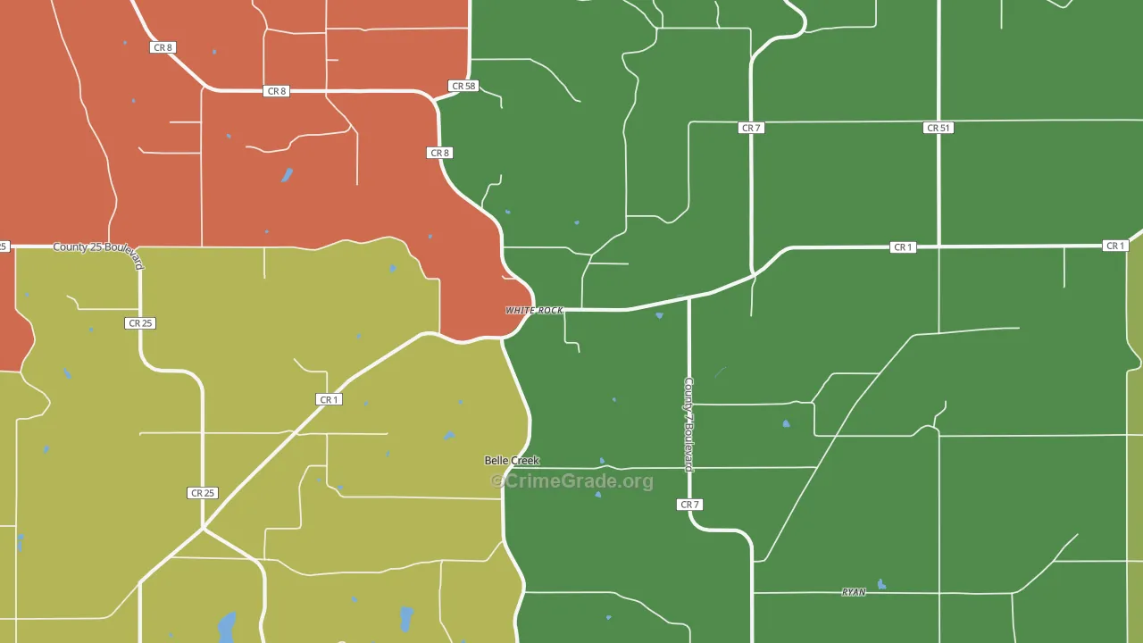 White Rock, MN Map of Murder Rates