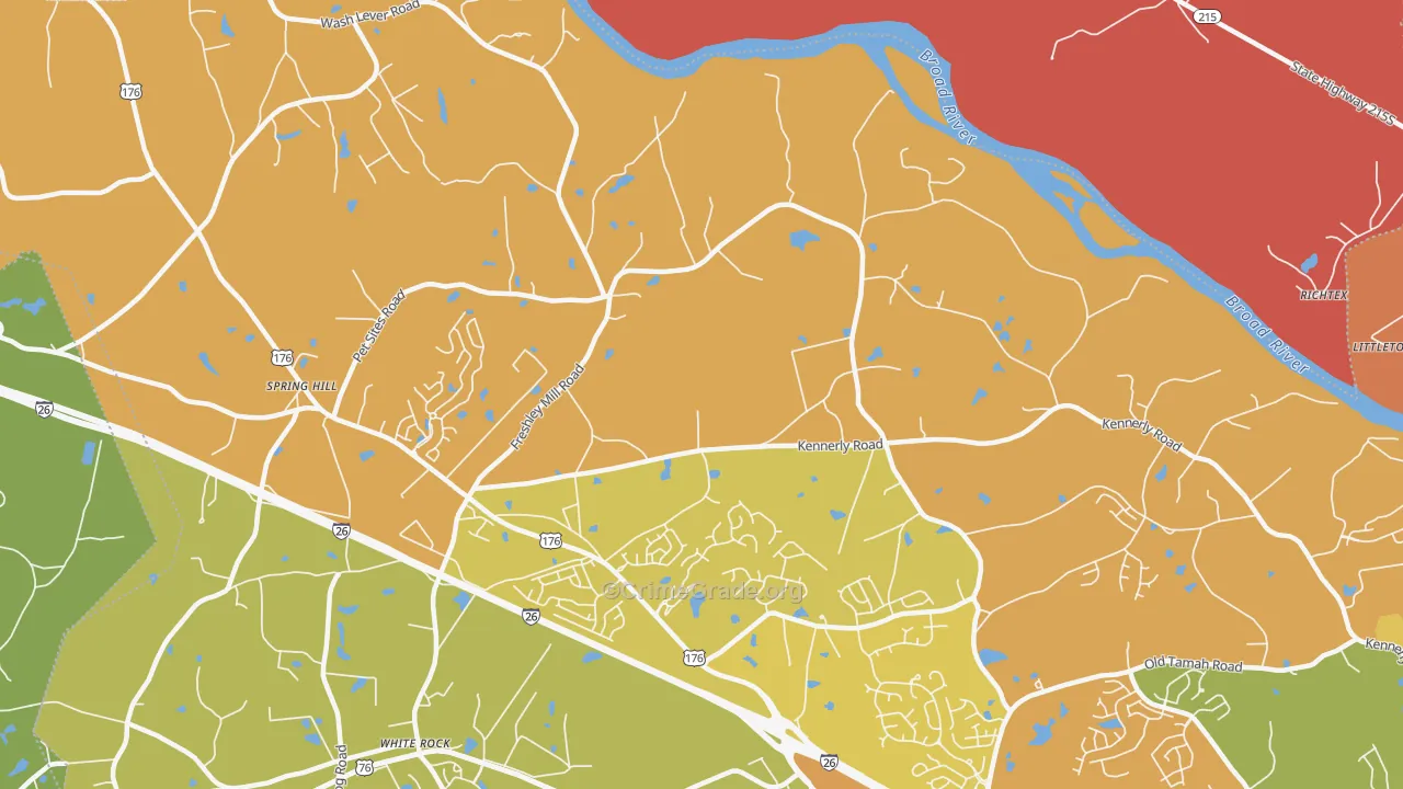 White Rock, SC Map of Murder Rates