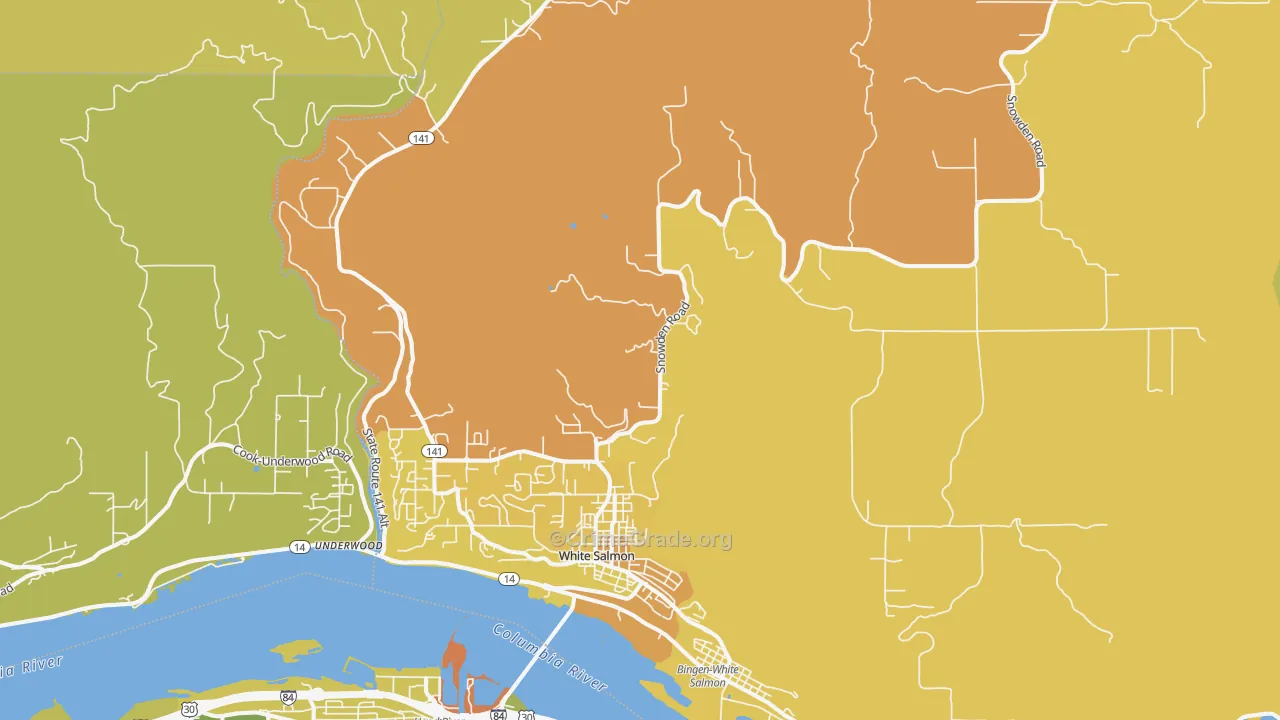 White Salmon, WA Map of Murder Rates