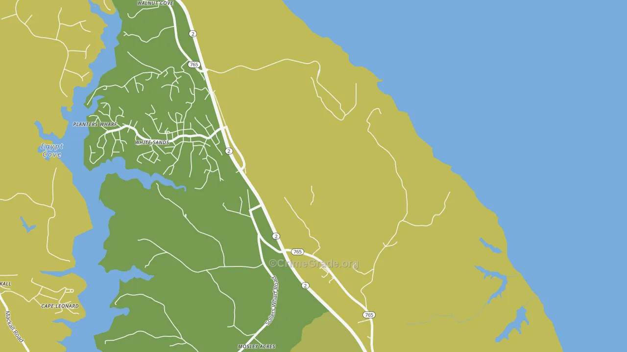 White Sands, MD Map of Murder Rates