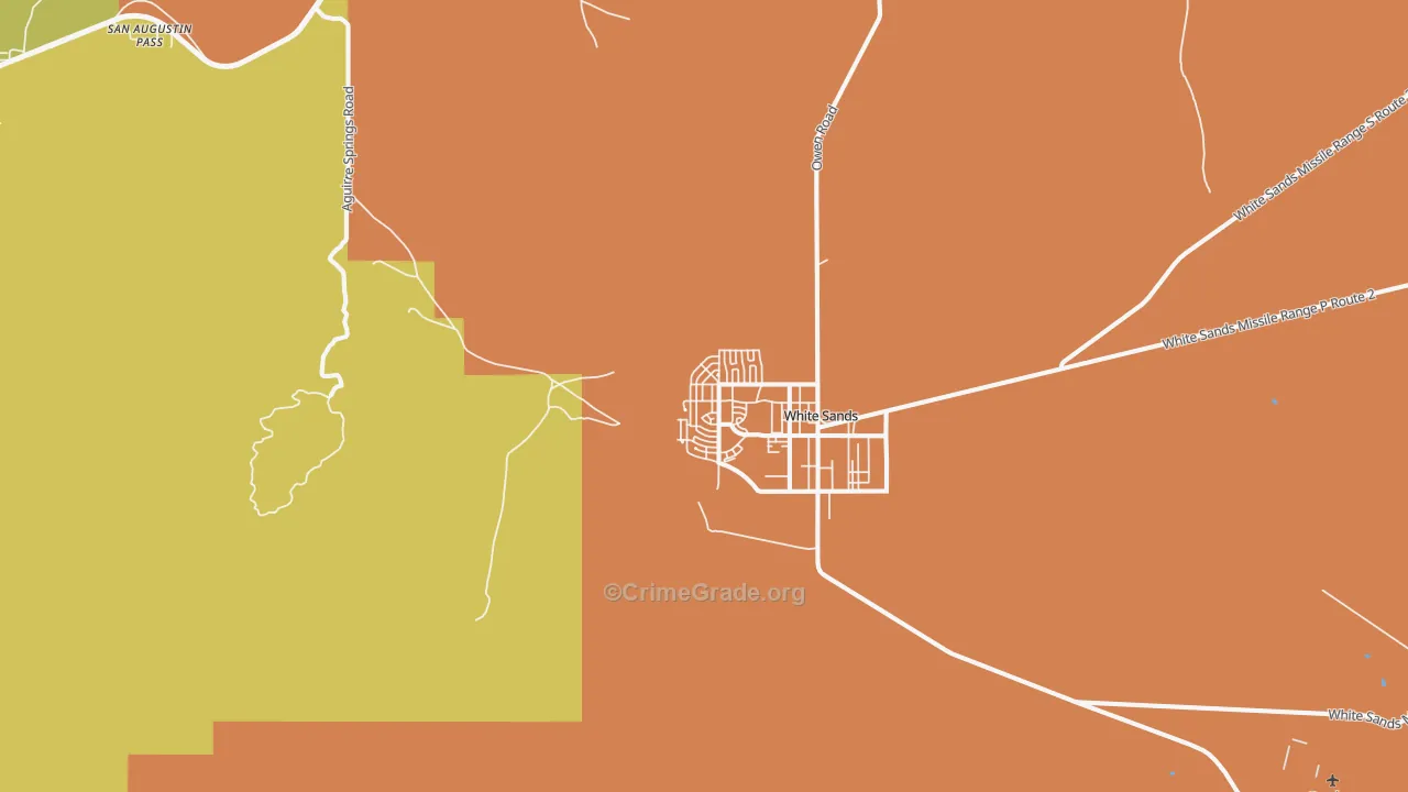 White Sands, NM Map of Murder Rates