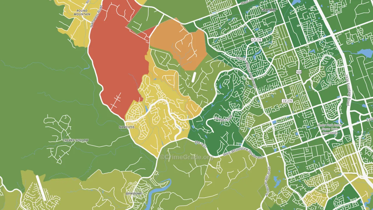 White Stone, TX Map of Murder Rates