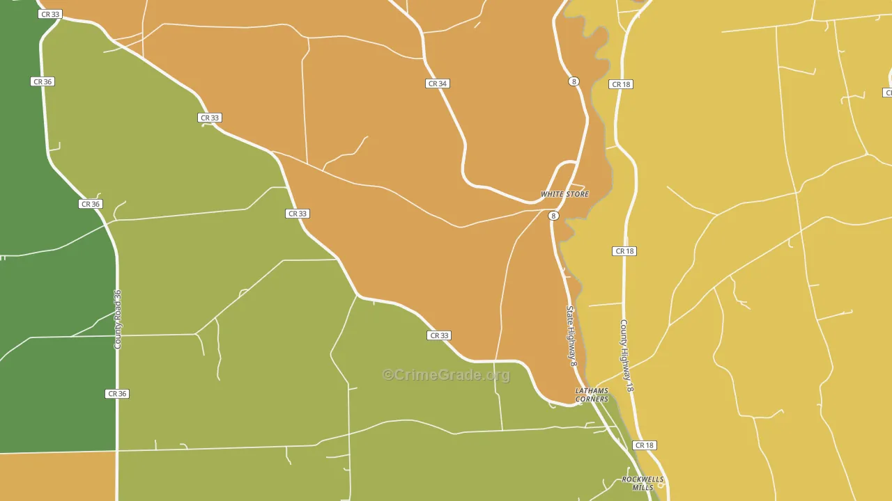 White Store, NY Map of Murder Rates