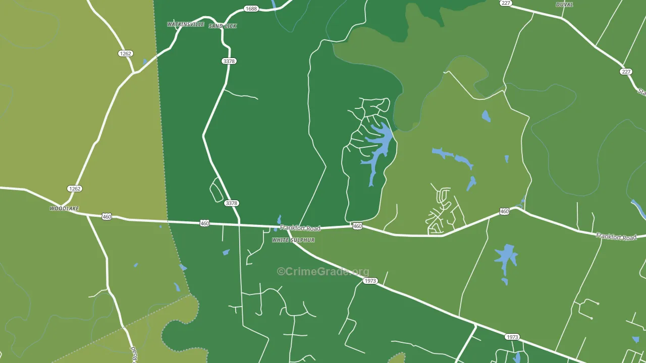 White Sulphur, KY Map of Murder Rates