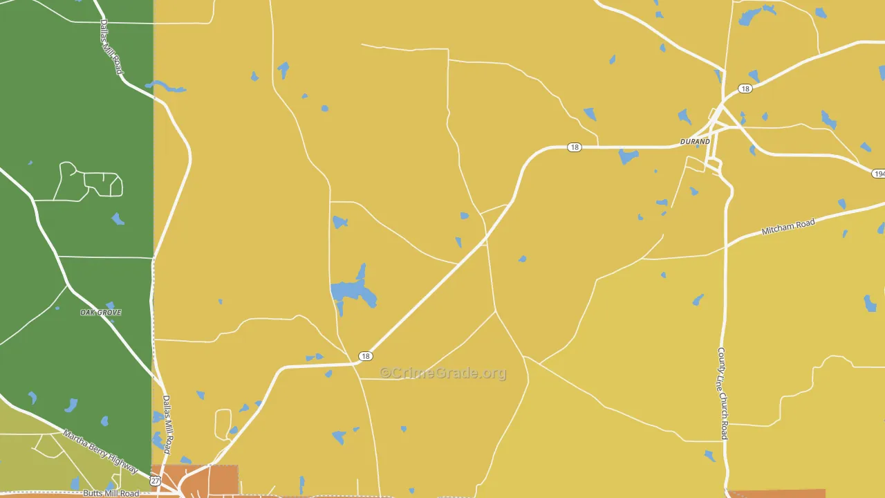 White Sulphur Springs, GA Map of Murder Rates