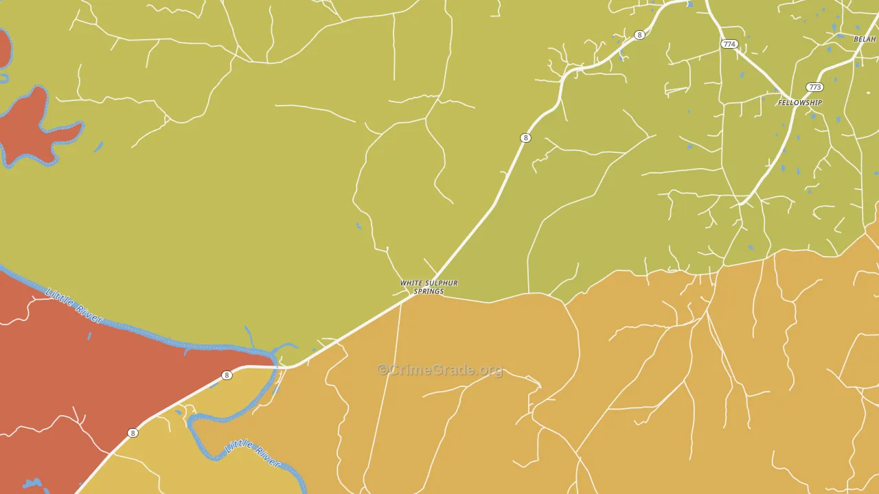 White Sulphur Springs, LA Map of Murder Rates