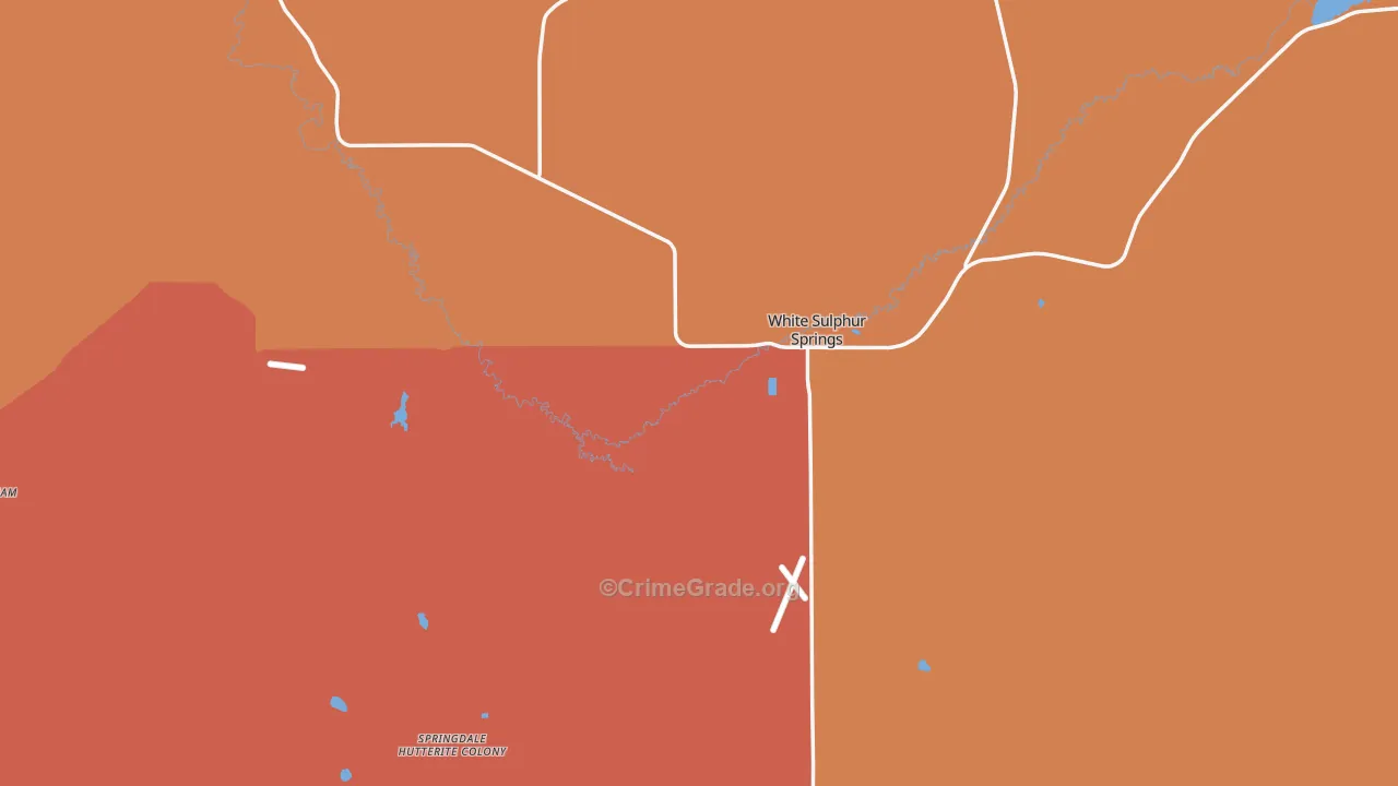 White Sulphur Springs, MT Map of Murder Rates