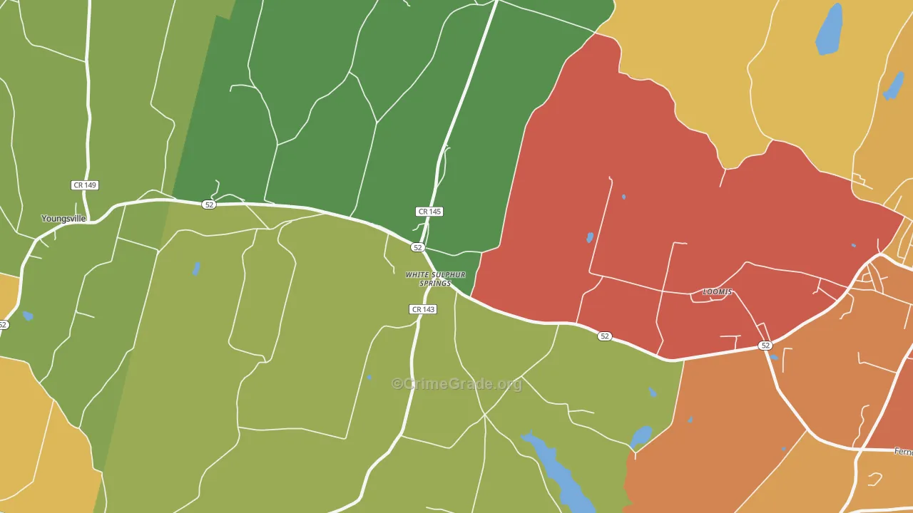White Sulphur Springs, NY Map of Murder Rates