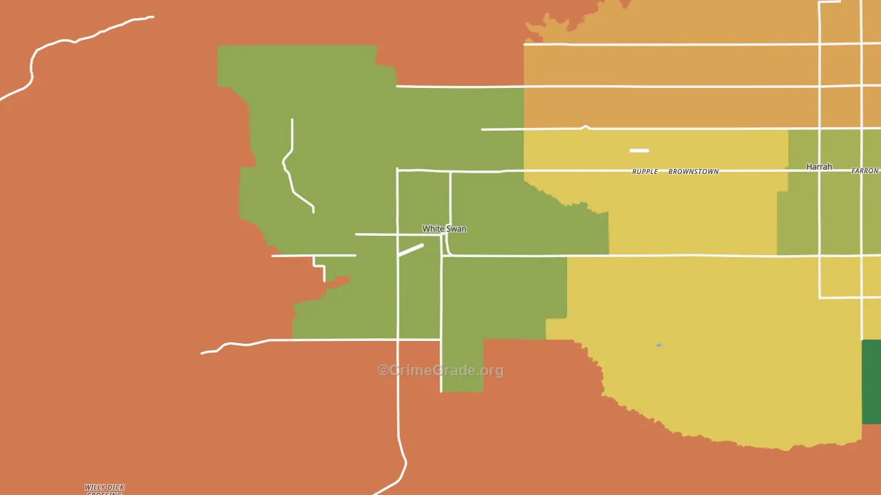 White Swan, WA Map of Murder Rates