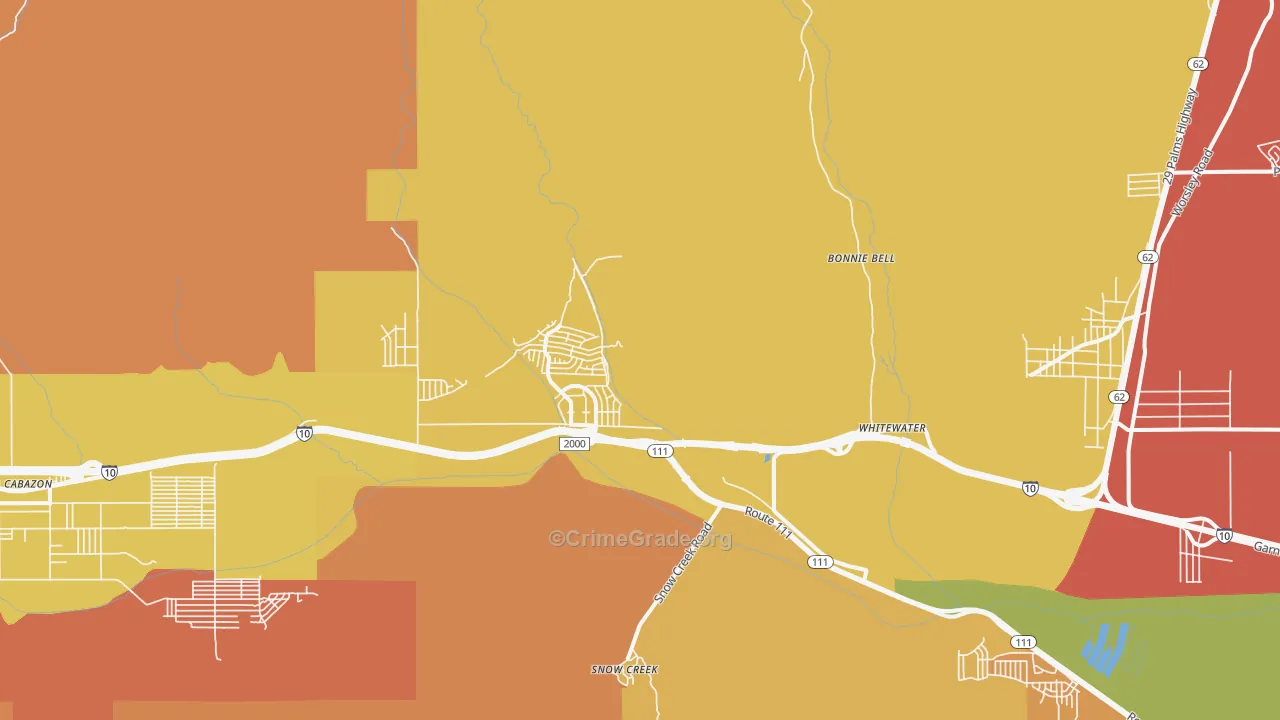 White Water, CA Map of Murder Rates