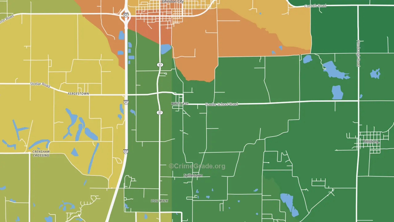 Whiteash, IL Map of Murder Rates