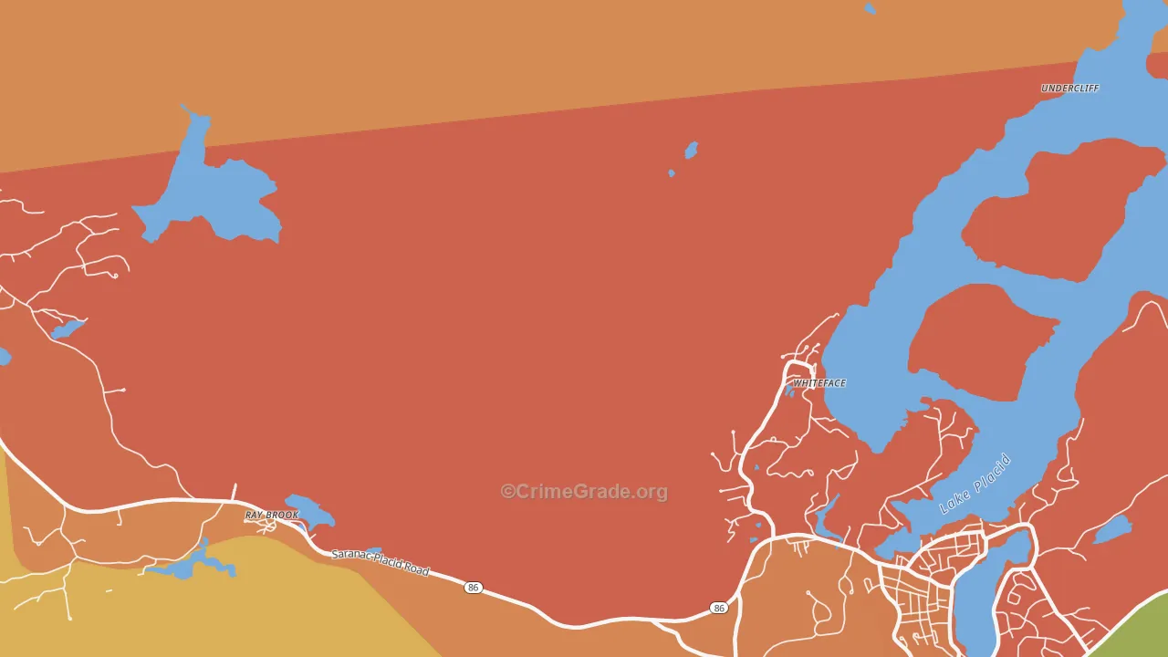 Whiteface, NY Map of Murder Rates