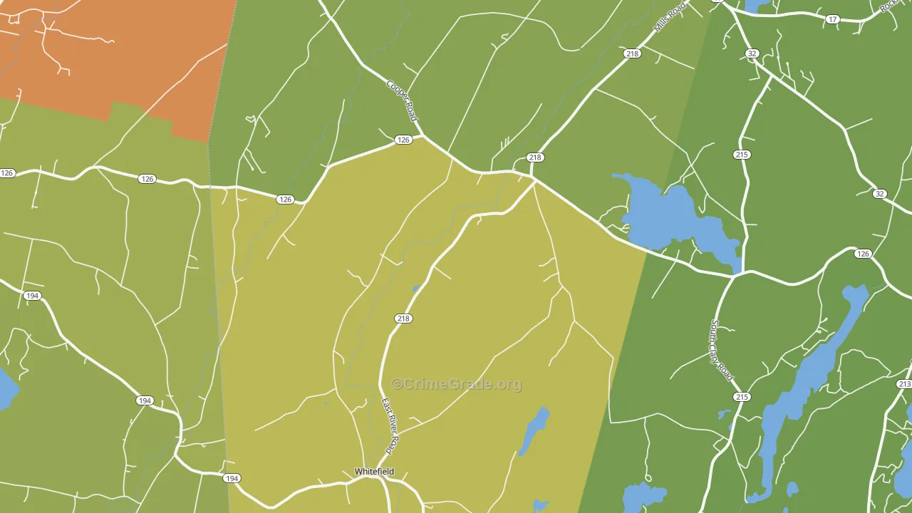 Whitefield, ME Map of Murder Rates