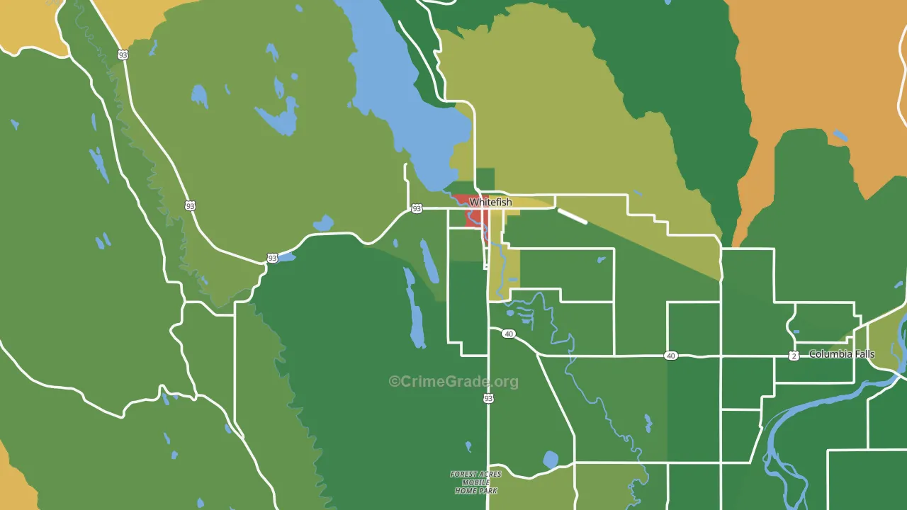 Whitefish, MT Map of Murder Rates
