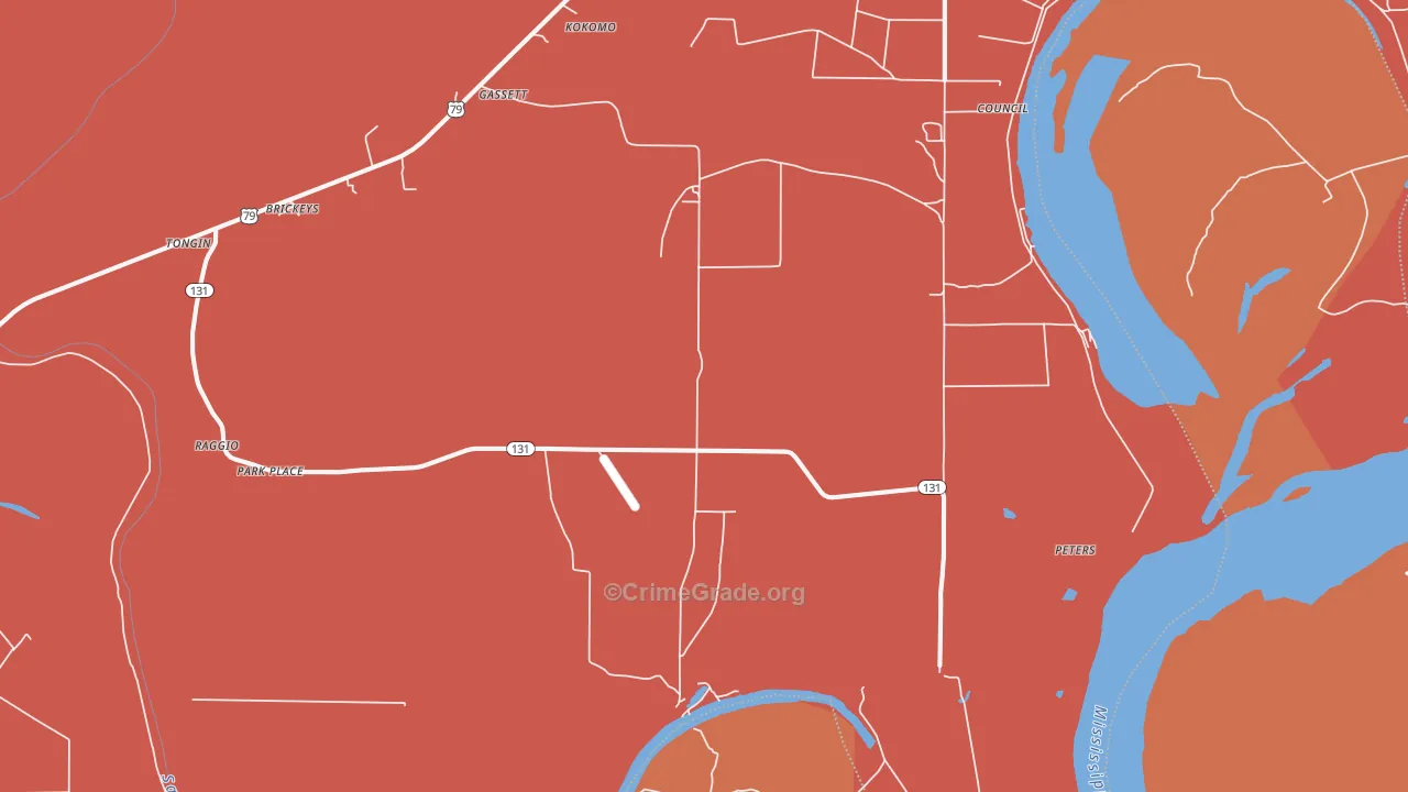 Whitehall, AR Map of Murder Rates
