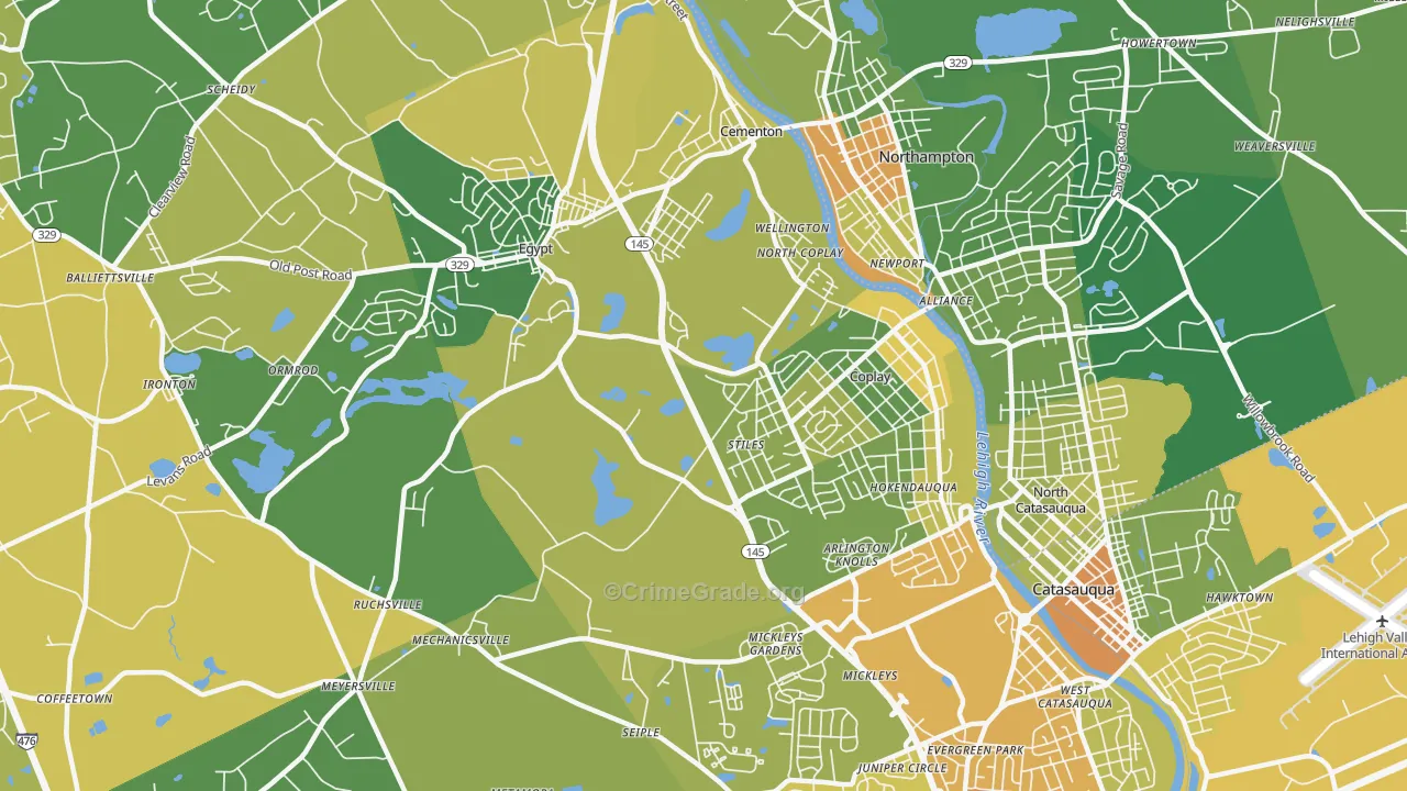 Whitehall, PA Map of Murder Rates