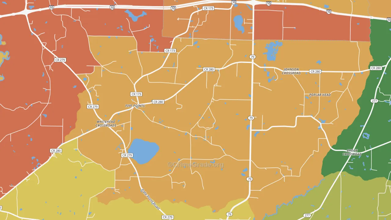 Whitehead Crossroads, FL Map of Murder Rates