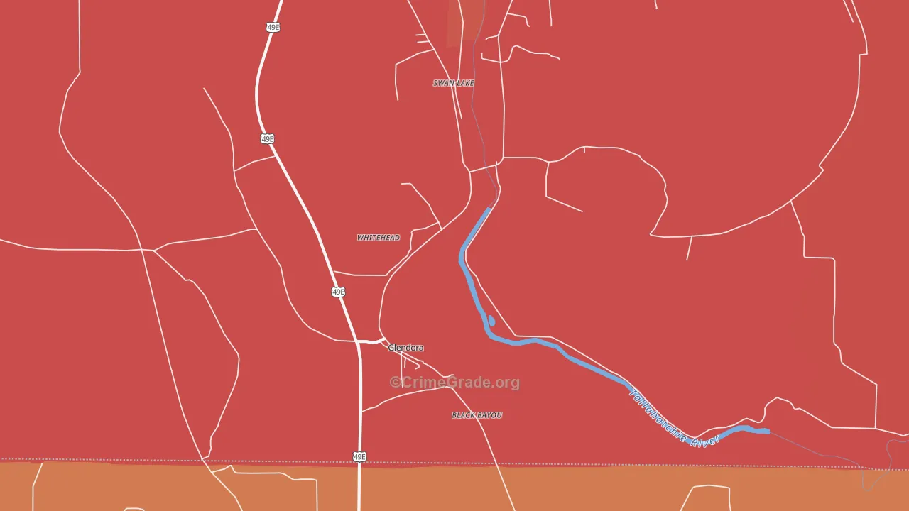 Whitehead, MS Map of Murder Rates