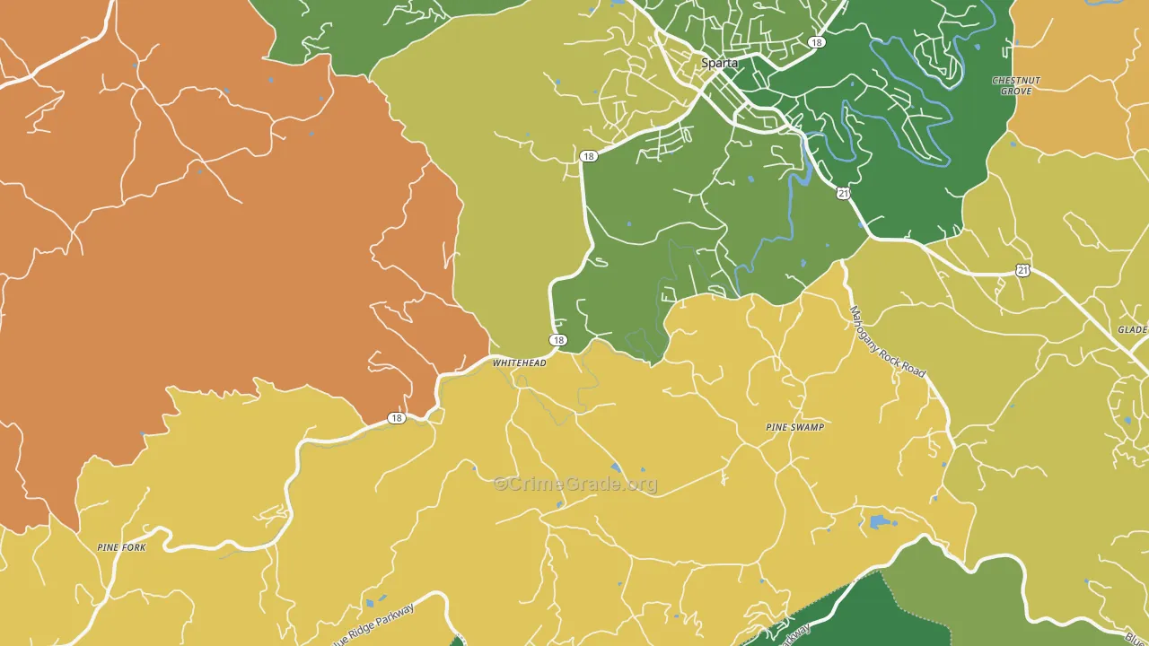 Whitehead, NC Map of Murder Rates