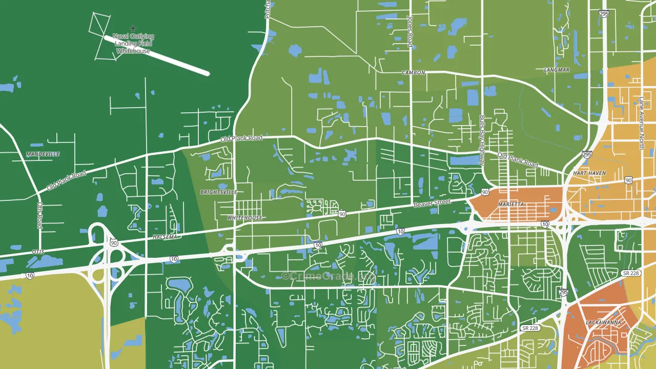 Whitehouse, Jacksonville, FL Map of Murder Rates