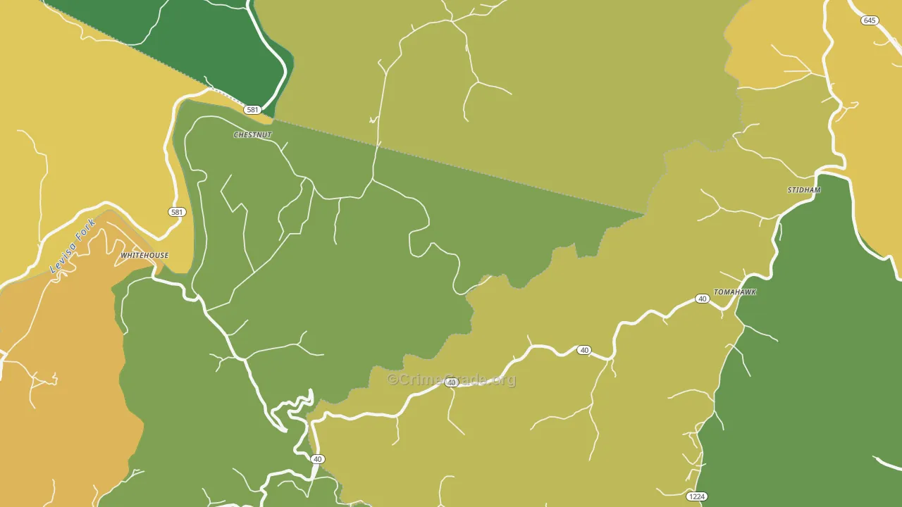 Whitehouse, KY Map of Murder Rates