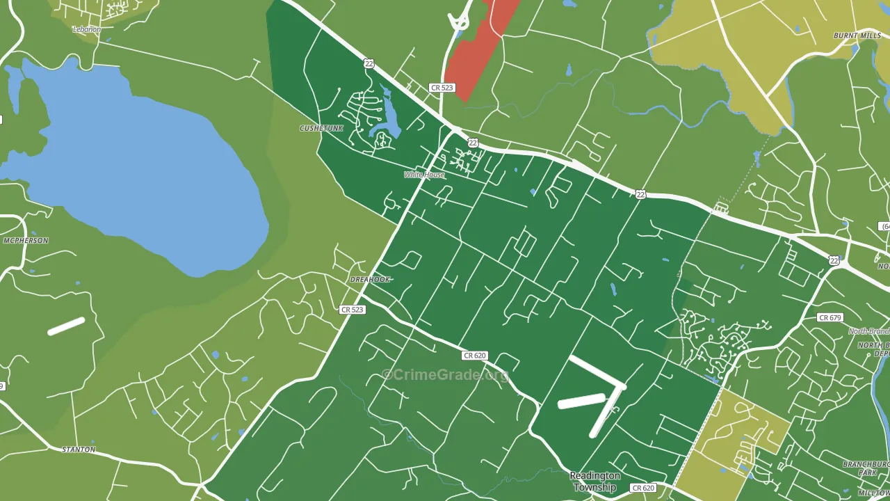 Whitehouse Station, NJ Map of Murder Rates