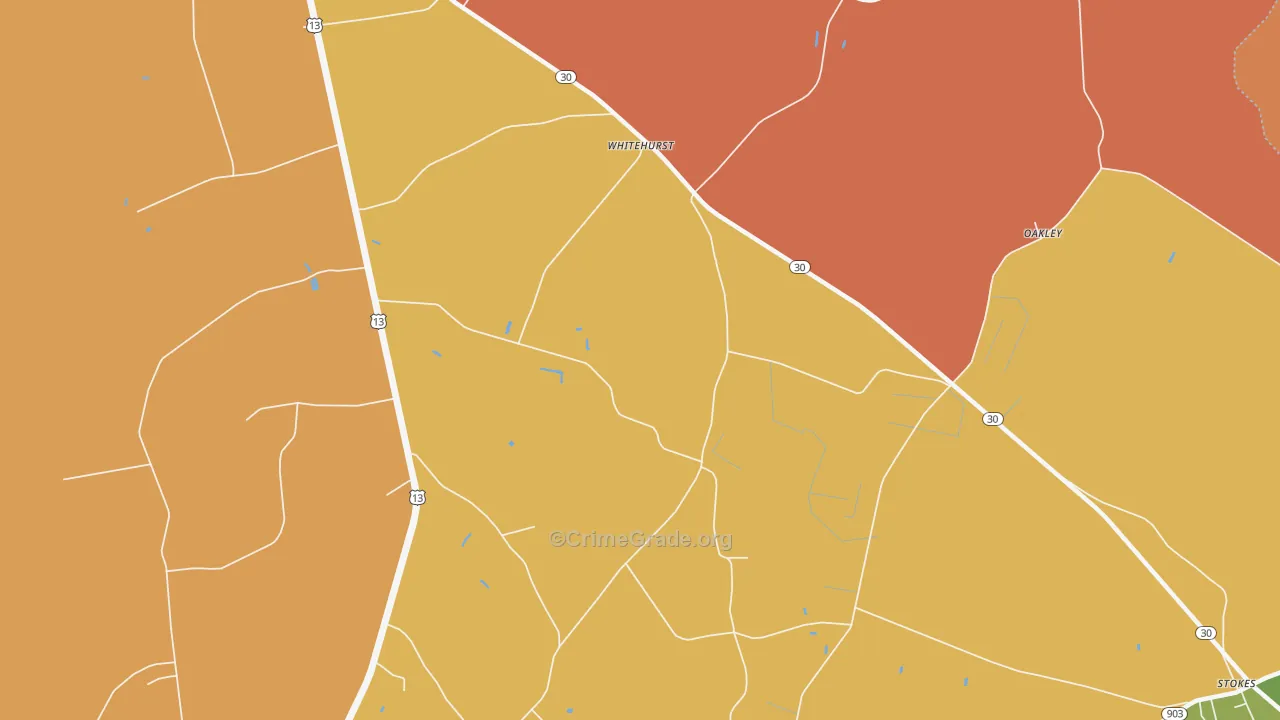 Whitehurst, NC Map of Murder Rates