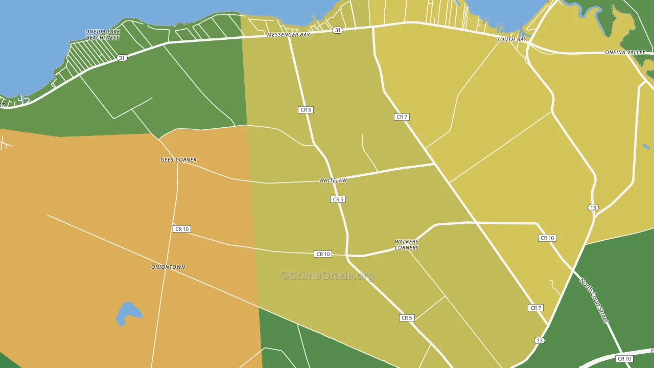 Whitelaw, NY Map of Murder Rates