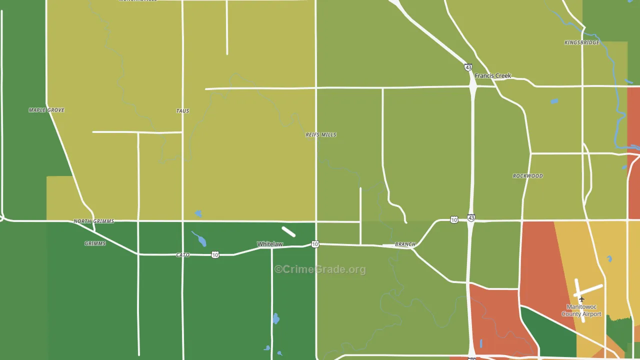 Whitelaw, WI Map of Murder Rates