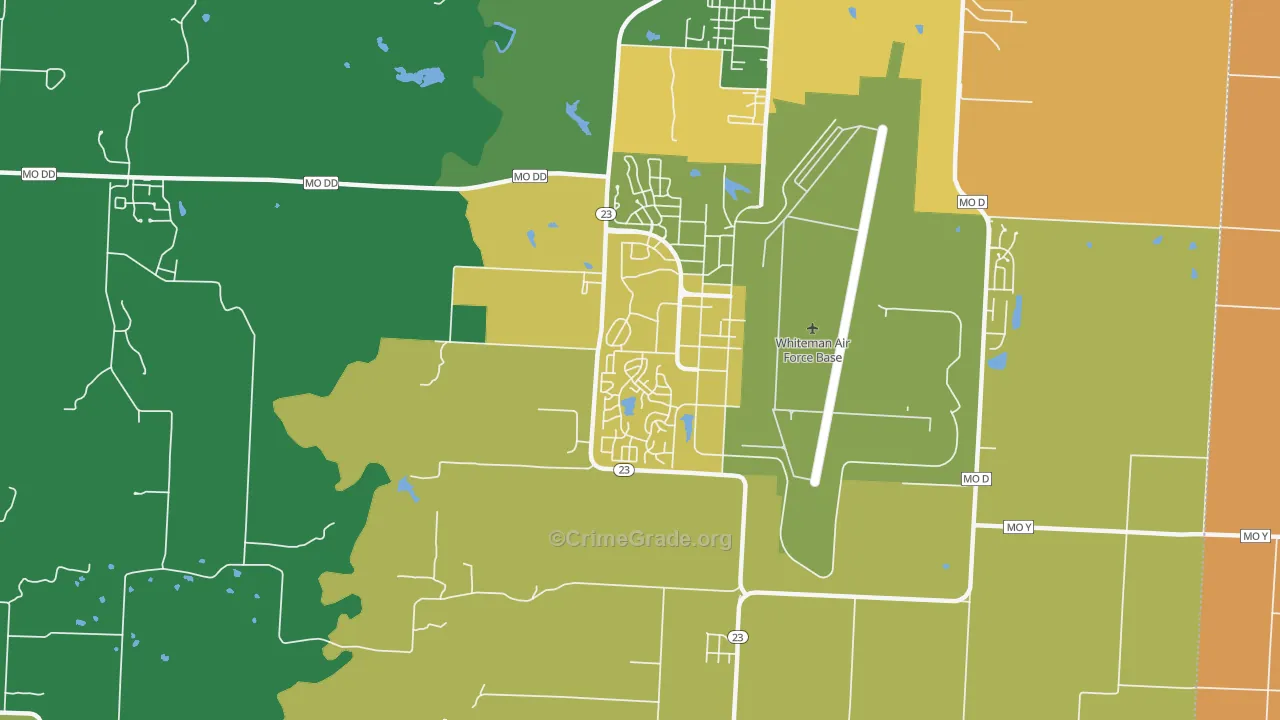 Whiteman AFB, MO Map of Murder Rates