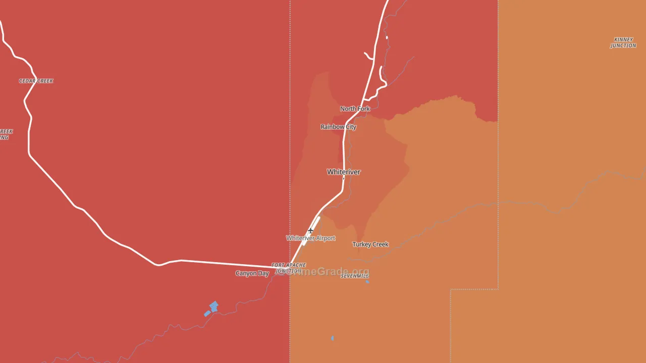 Whiteriver, AZ Map of Murder Rates