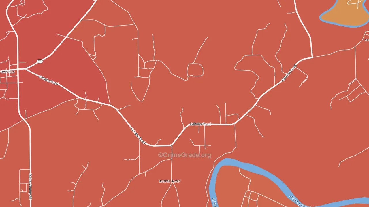 Whites Bluff, AL Map of Murder Rates