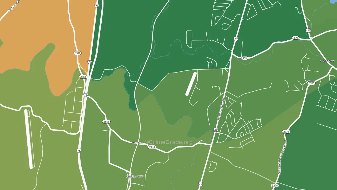 Whites, KY Map of Murder Rates
